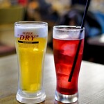 Green Green Korean Dining - 生ビール、美酢ザクロ