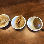 味噌一 - 火吹き萌やし、メンマ、煮卵（カンパ）60円