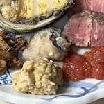 旬路 松田 - 鰹クルミ・にしん塩辛・豆腐味噌漬け・筋子醤油漬け