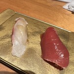 SUSHI TOKYO TEN、 - 愛媛の真鯛と本マグロの赤身