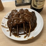 金の字 - カレーモツ7本　分店より良い意味で香ばしく美味い