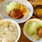 ウチョウテン - 黒毛和牛ハンバーグとシーフードクリームコロッケランチ