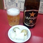 尚チャンラーメン - 中瓶ビール＋お通し（無料）