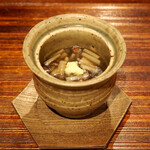 薪鳥新神戸 - 鳥出汁茶碗蒸し 薪焼きブラウンえのきの餡かけ