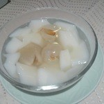 中国レストラン 胡蝶花 - フレッシュライチの杏仁豆腐
