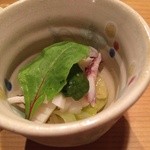 日本酒餐昧うつつよ - 島根のけんいか・茹で春キャベツに春菊のドレッシングが♥︎