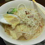 大阪王将 - ワンタン塩ラーメン@食事中