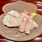 そば 六郷 - 石垣鯛の刺身と焼き霜