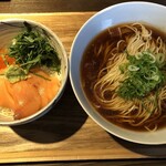 鴨出汁中華蕎麦 麺屋yoshiki - 金目鯛そば+イクラ・サーモン丼