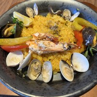 GINZA ONO Gratia -Smoke Dining- - 薪薫　有頭海老と薪焼き野菜のパエリア　+200円