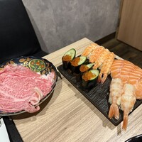 黄金出汁しゃぶと江戸前寿司 肉のあさつ 梅田お初天神店 - 