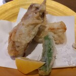 つるとんたん UDON NOODLE Brasserie 六本木 - 季節の天ぷら 牡蠣 エリンギ ししとう