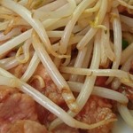 盛 - もやしと豚肉の定食（アップで）