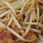 盛 - もやしと豚肉の定食（アップで）