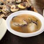 海の駅しおさい市場 - 自作、牡蠣 味噌汁！(笑)