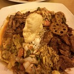 KING LION スリランカレストラン＆バー - 【スリランカプレートダブル　チキン＆ポーク　Sサイズ】