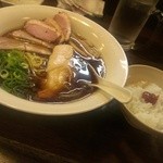 宮崎郷土料理 どぎゃん - 鶏と炭火焼き煮干しの冷たいそば-〆ごはん付(2014/6)