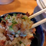 麺家 たけ田 - ごはん一口