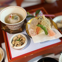 菊華荘 - ・睦月の献立 揚物、浅利、鮟鱇