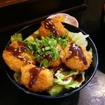 ぼくの店 - マグロカツ丼&うどんセット(700円)