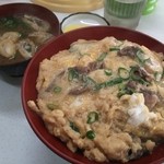 のざわ食堂 - 他人丼４８０円＋大盛り１００円、味噌汁１００円≪2014年4月≫