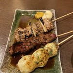 旬菜鮮魚と旨い酒　八右衛門 - ネギマ、キモ、つくねチーズタレ