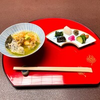 一宝 本店 - 【2024年10月】〆の「天茶」にて。漬物なども美味しく頂きました♪
