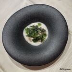 プチレストラン ブーケ・ド・フランス - 魚と貝柱のコンソメで味わう真鱈の白子のポワレ