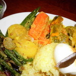 野菜のｶﾚｰ（かぼちゃ、人参、じゃがいも、オクラ）