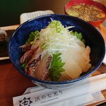浜の七光り - ヒラメ生・スズキ漬け・真鯛生