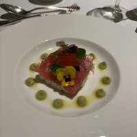 スターゲイト - 鮪と帆立と根セロリのレムラードのキャレ　アボガドのソース　キャビア添え