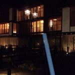 銀山温泉 旅館 藤屋 - ガス燈風街燈の夜景