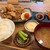 小料理 つばめ - 料理写真:◯鶏のから揚げ定食¥980＋タルタル変更¥20
…山盛りの艶かなご飯が美味しそう〜♡(*´Д｀*)
