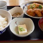 本宮庵 - チキンカツおろしかけ定食￥630