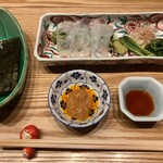 はらまさ - ④ヒラメの刺身の手巻き