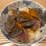 はらまさ - 牛ヒレカツ・トリュフ・燻製生卵のご飯