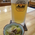 みさき庵 - 生ビール　お通し