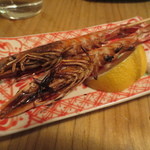 立ち呑みのさのや - 車えび塩焼き（2尾）　180円(2014.5)