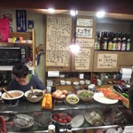 立ち呑みのさのや - この日は三人で切り盛りしてました。(2014.5)