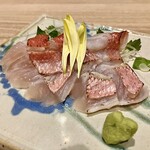 酒とったり - 「酒とったりコース」【造里】の《金目鯛炙り刺し 酢橘酢》
