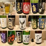 酒とったり - 「飲み放題（税込￥2,000）」にプラスした「プレミアム飲み放題（税込￥1,000）」でいただいた「炭酸水」「生ビール」「レモンサワー」や日本酒たち