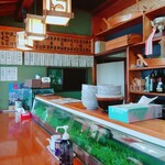 大恵鮨 - 店内はまぎれもなくお寿司屋さんですがネタケースは空です。