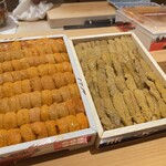鮨 銀座おのでら 弟 - ウニの食べ比べ❶