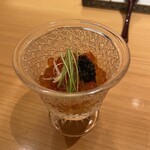 鮨 銀座おのでら 弟 - キャビア添えのニコ玉