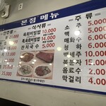 チャンシンユッケ - メニュー