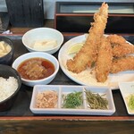 かつ廣 - 海老フライとおろしとんかつ定食¥1,930-{税込}