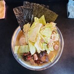 RAMEN HITONI YASASHIKU - 【ラーメンtpﾆﾗ辛×ｷｬﾍﾞﾁｬsv味玉×ｺﾂｺﾂ変更】