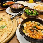 イタリア食堂 オリーブの丘 - ピザサーモンマヨ/えびのビスククリームドリア/ブロッコリーのガーリックソテー/フレンチフライ/ローストビーフとモッツァレラのミートスープパスタ/チーズトマトハンバーグ