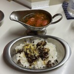 かれーの店 うどん  - オイスターゴッド（バジル）、焼きとまと