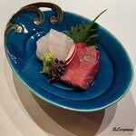 玄斎 - 明石の天然真鯛と天然本鮪 中トロの造り